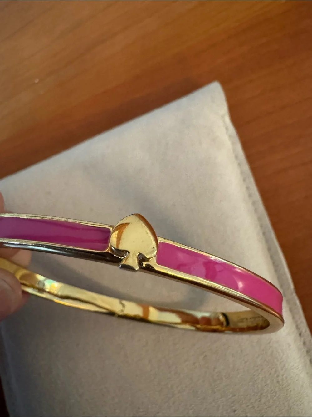 Kate Spade Pink Enamel Hinged Bangle Bracelet - Picture 6 of 10
